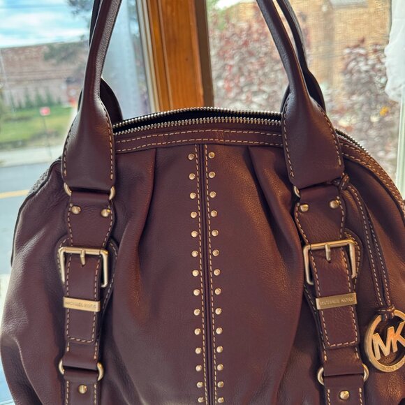 Michael Kors Studded Tote in Rich Plum 💜 Travel-Ready - Picture 6 of 9